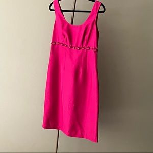 Boden 100% Silk Fuchsia Beaded Dress Sz 8